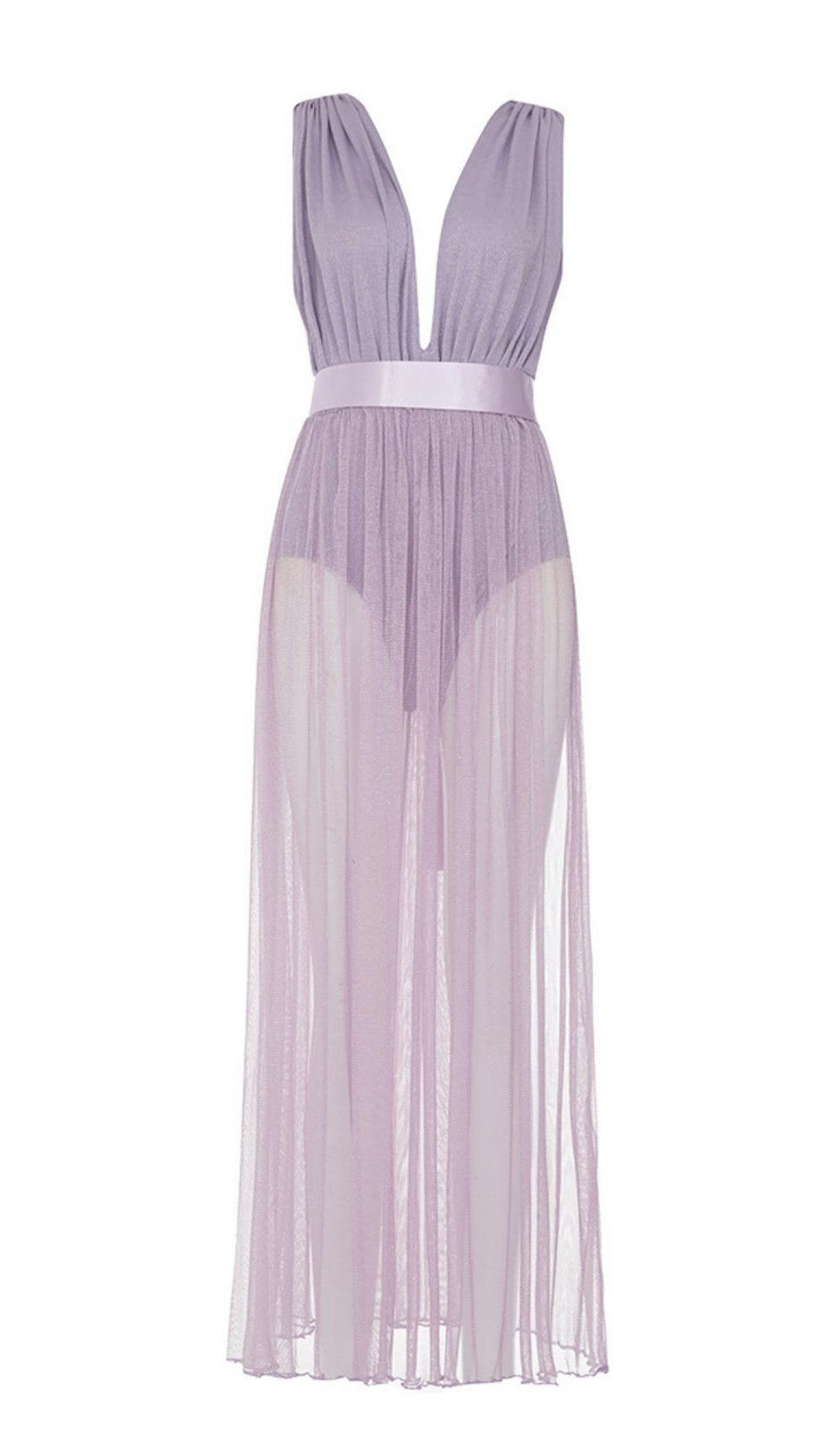 MINI ABITO CON BENDA DI GARZA VIOLA