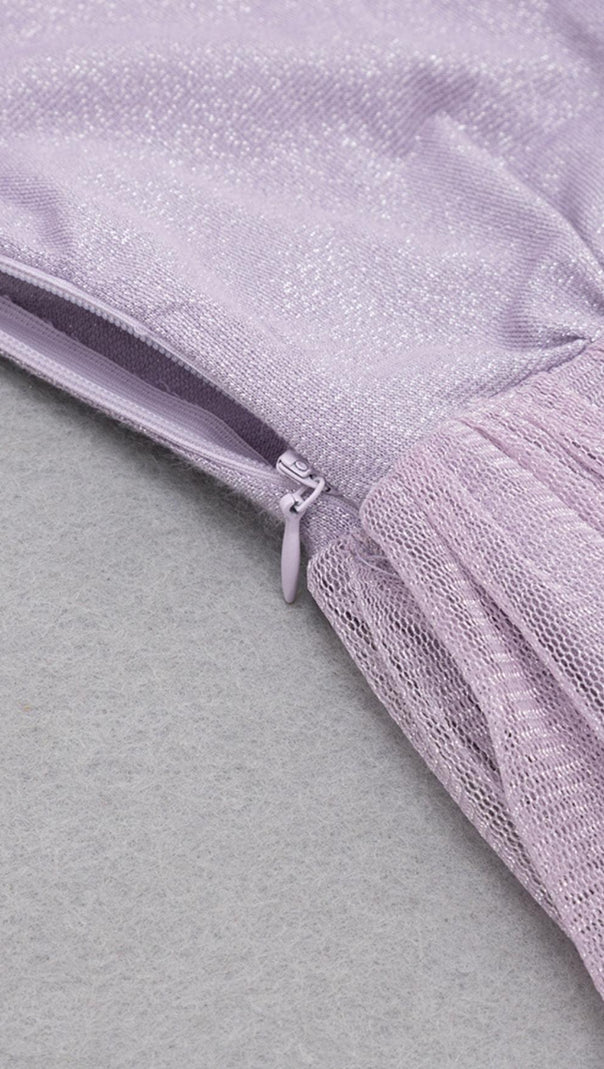 AIIZIE GAUZE BANDAGE MINI DRESS IN PURPLE - product image
