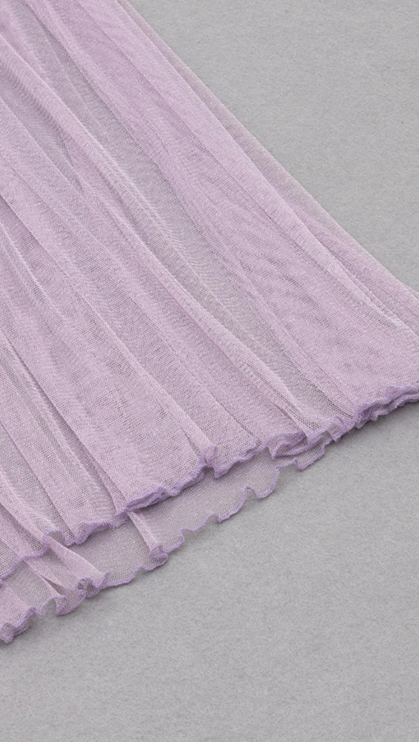 AIIZIE GAUZE BANDAGE MINI DRESS IN PURPLE - product image