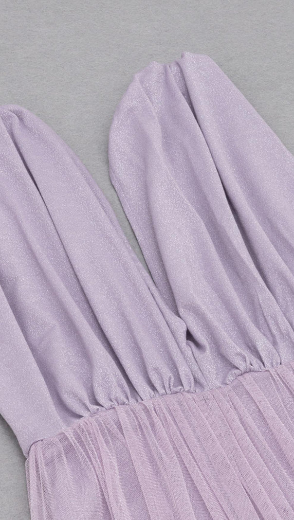 AIIZIE GAUZE BANDAGE MINI DRESS IN PURPLE - product image