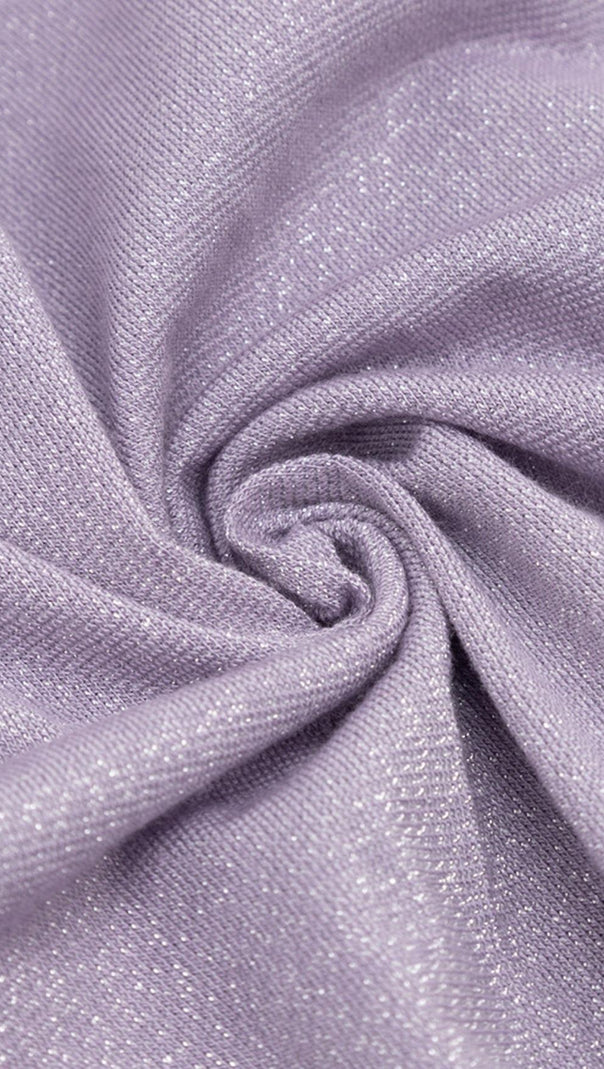 AIIZIE GAUZE BANDAGE MINI DRESS IN PURPLE - product image