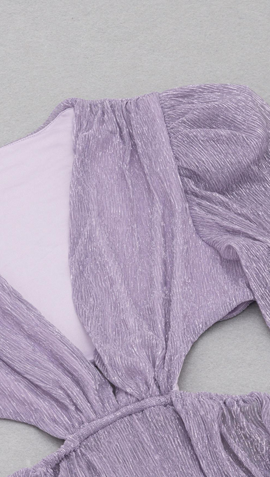 LONG SLEEVE V NECK MAXI DRESS IN PURPLE