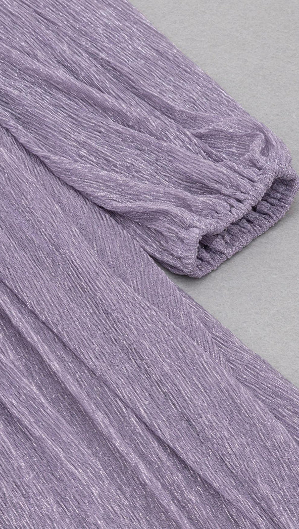 AIIZIE LONG SLEEVE V NECK MAXI DRESS IN PURPLE - product image