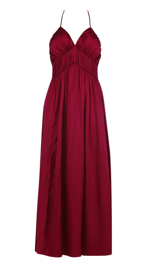AIIZIE BANDAGE RUCHED MAXI DRESS IN RED - product image
