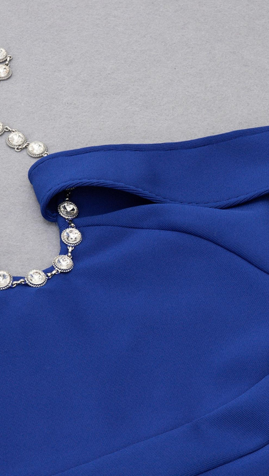 HALTER BACKLESS MIDI DRESS IN BLUE