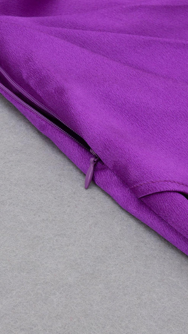 AIIZIE ONE SHOULDER BODYCON MIDI DRESS IN PURPLE - product image