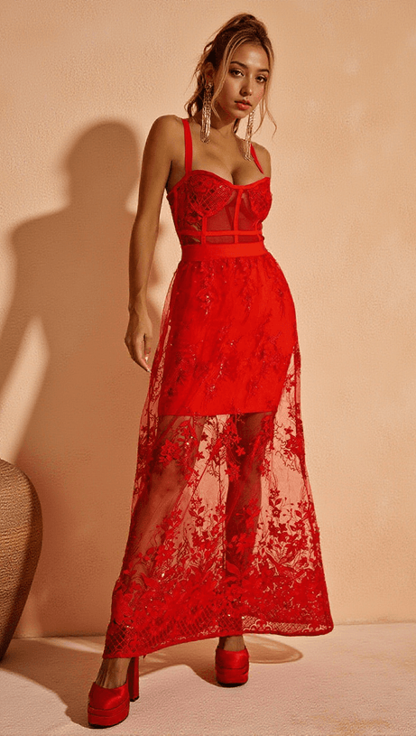 AMIRAH MAXI DRESS IN RED
