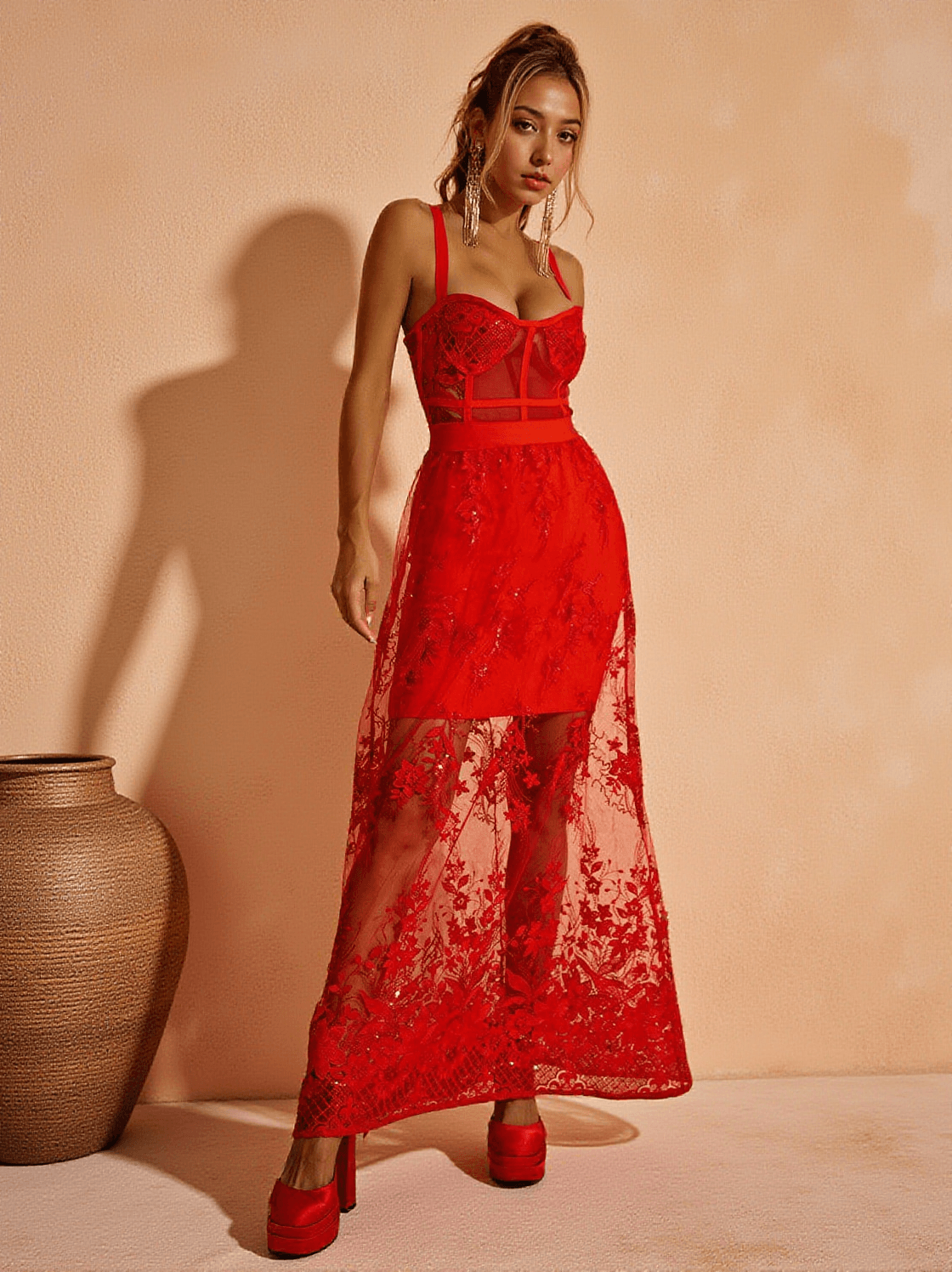 AMIRAH MAXI DRESS IN RED
