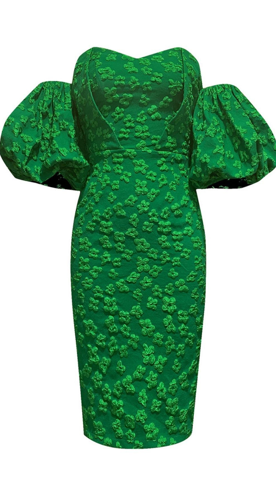 JACQUARD-BODYCON-MINIKLEID IN GRÜN