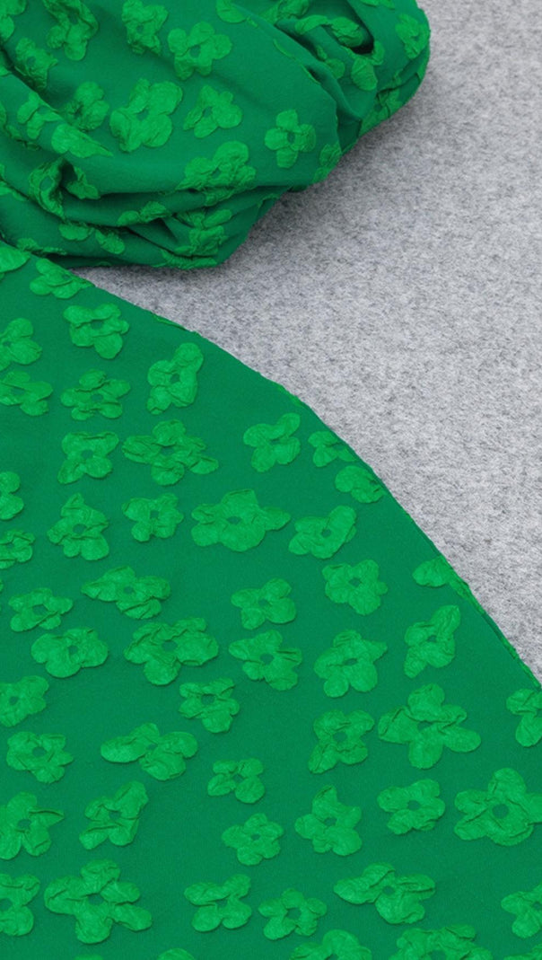 AIIZIE JACQUARD BODYCON MINI DRESS IN GREEN - product image