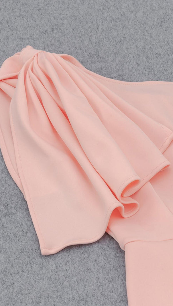AIIZIE ONE SHOULDER BODYCON MIDI DRESS IN PINK - product image