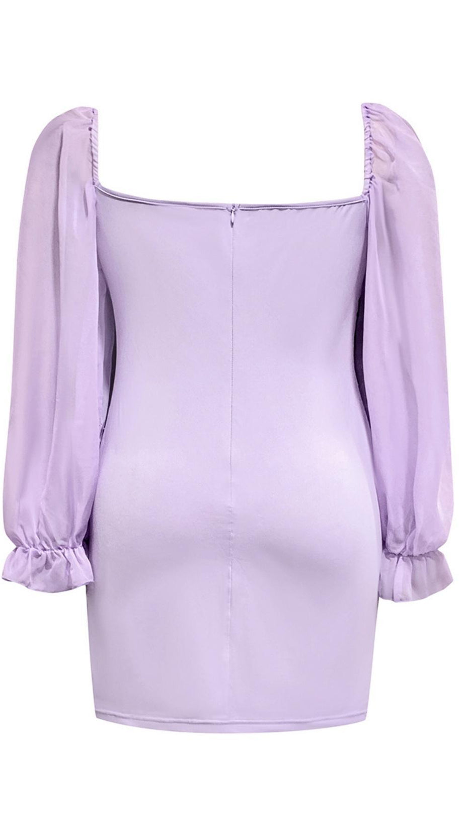 PLUS SIZE RUCHED MINI DRESS IN PURPLE