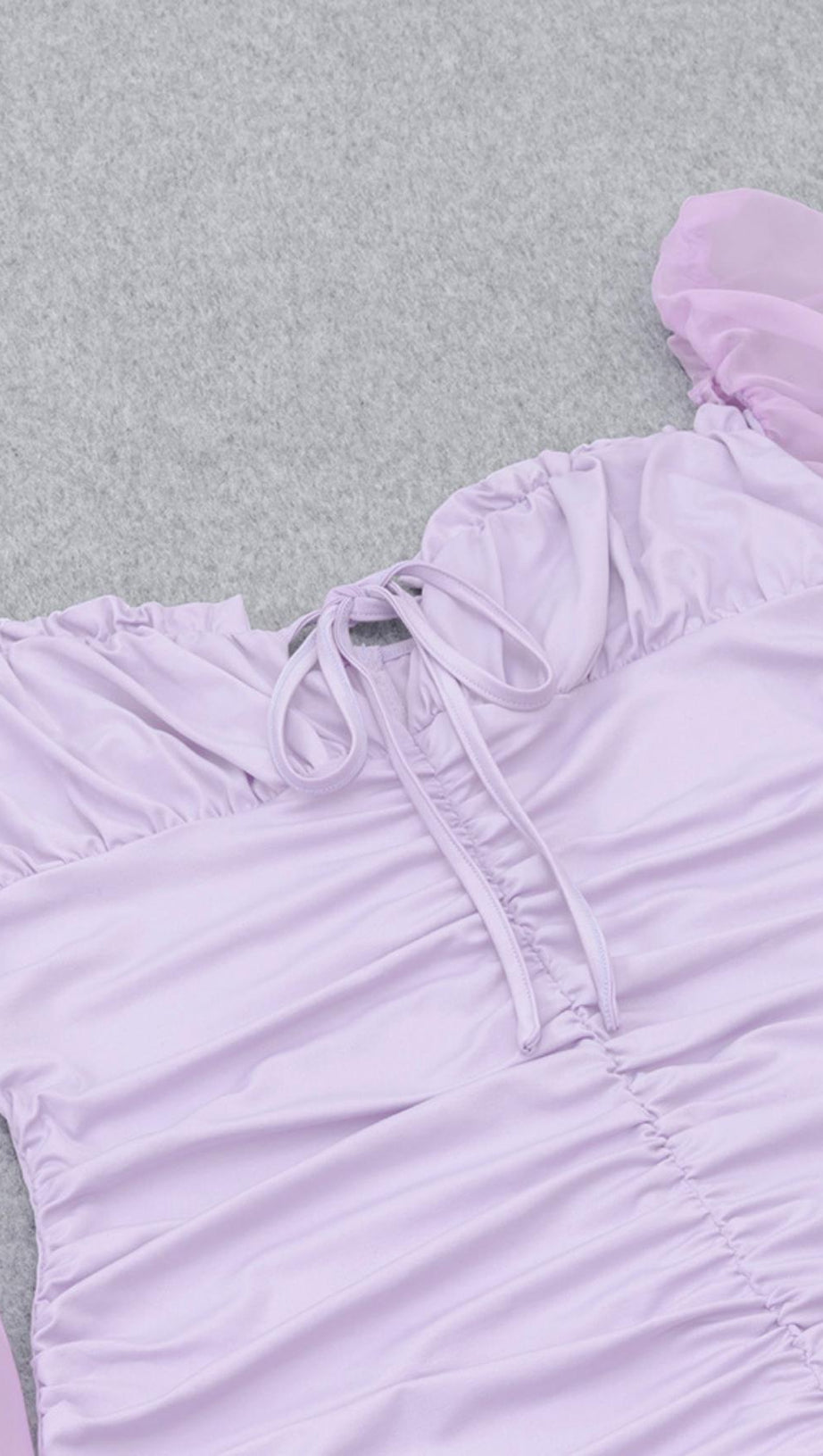 PLUS SIZE RUCHED MINI DRESS IN PURPLE