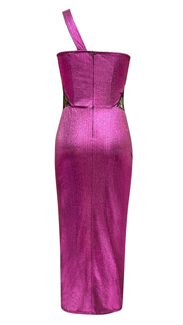 AIIZIE ONE SHOULDER LACE MAXI DRESS IN PURPLE - product image