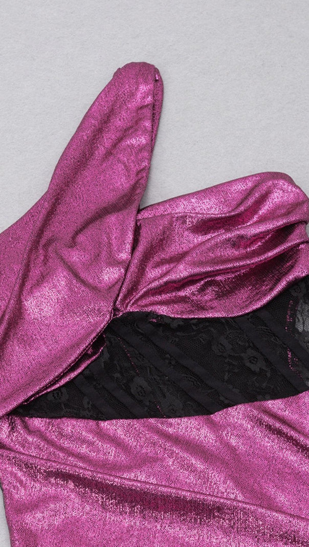 AIIZIE ONE SHOULDER LACE MAXI DRESS IN PURPLE - product image