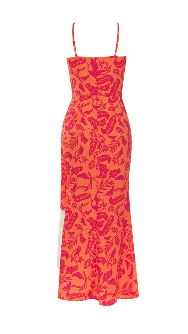 AIIZIE HALTERNECK BACKLESS FLORAL MAXI DRESS - product image