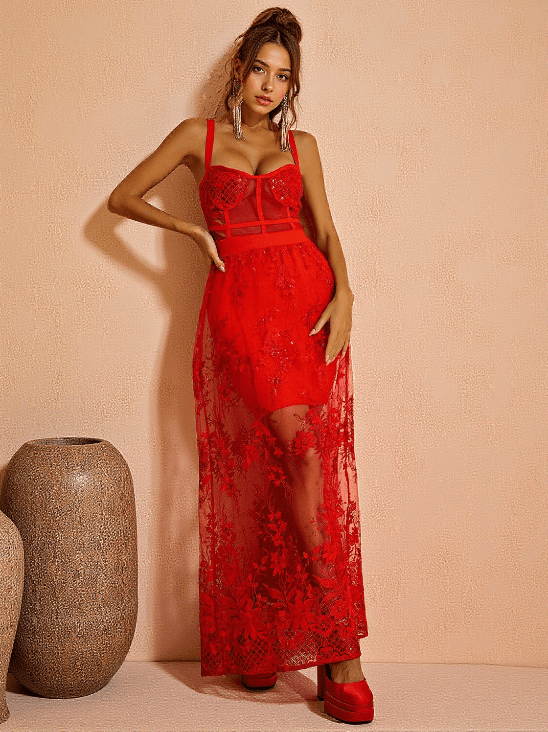 AMIRAH MAXI DRESS IN RED