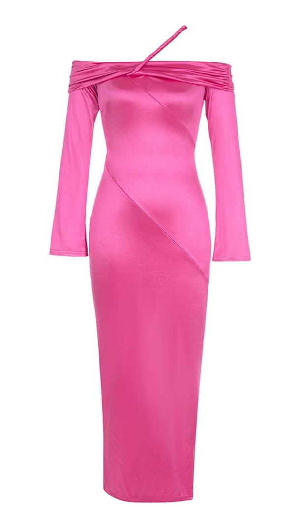 AIIZIE STRAPLESS LONG SLEEVE MIDI DRESS IN ROSE - product image