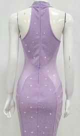 HALTER BODYCON MINI DRESS IN PURPLE