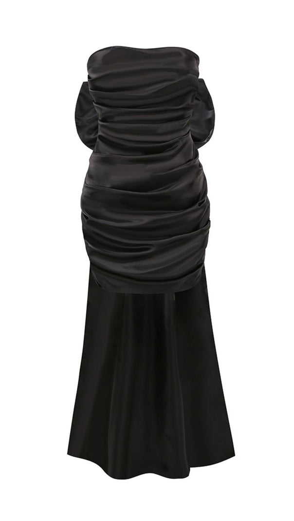 AIIZIE DETACHABLE BOWKNOT MINI DRESS IN BLACK - product image