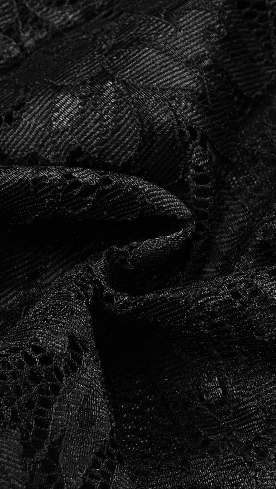 LACE LONG SLEEVE MINI DRESS IN BLACK