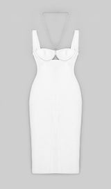 BANDAGE SLEEVELESS MIDI DRESS IN WHITE