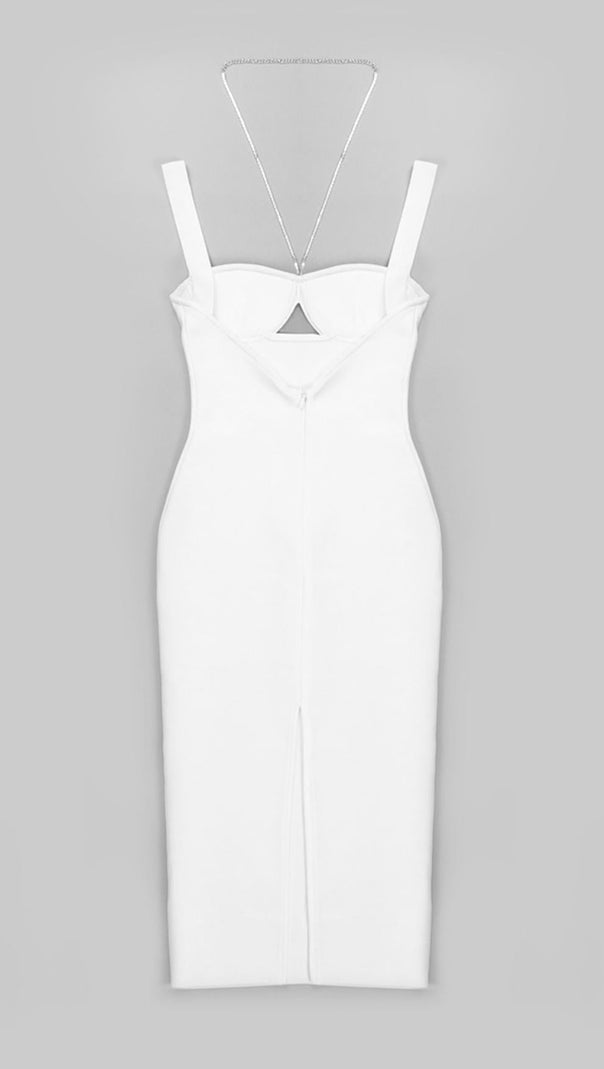 AIIZIE BANDAGE SLEEVELESS MIDI DRESS IN WHITE - product image