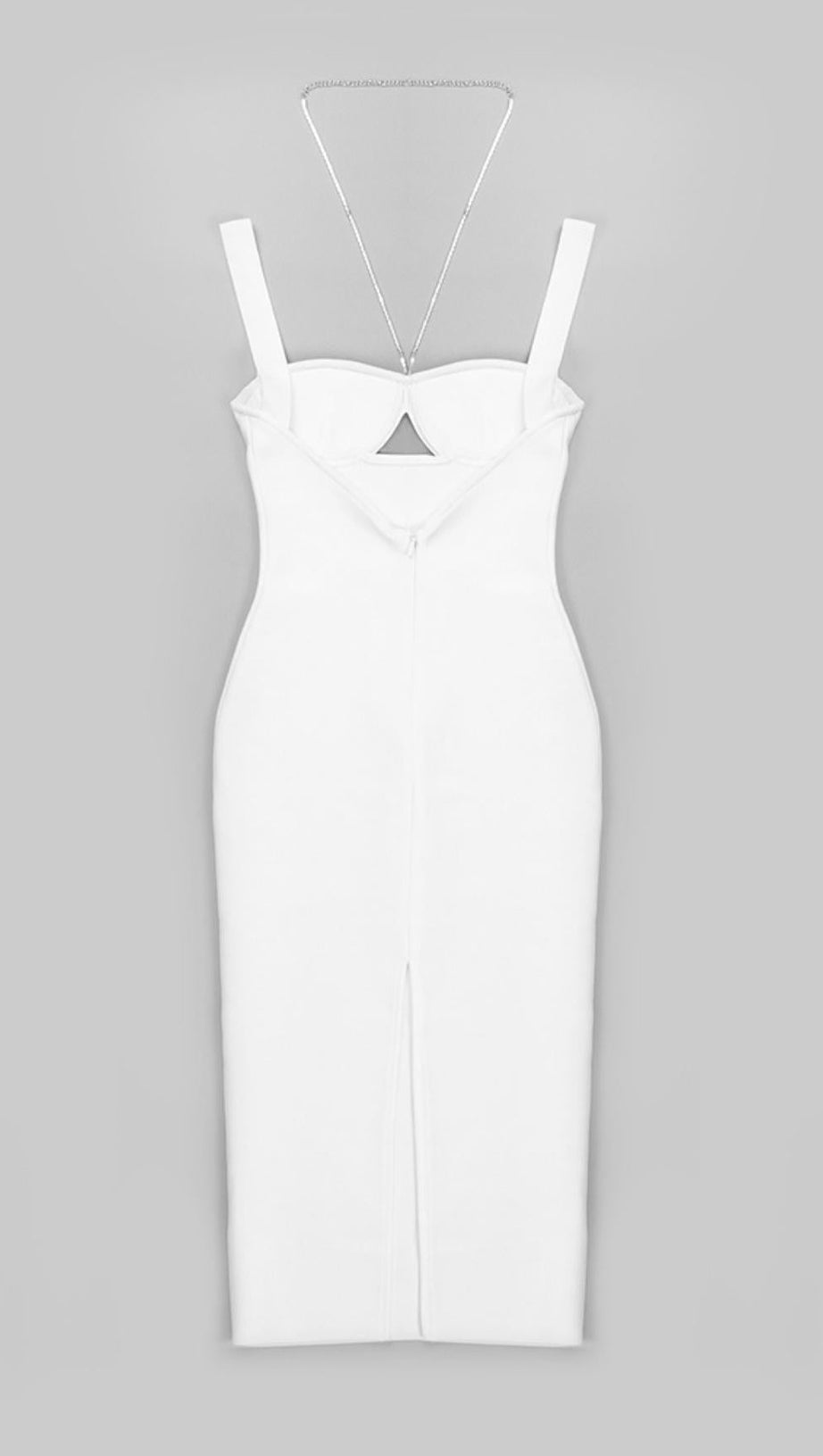 BANDAGE SLEEVELESS MIDI DRESS IN WHITE