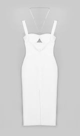 BANDAGE SLEEVELESS MIDI DRESS IN WHITE