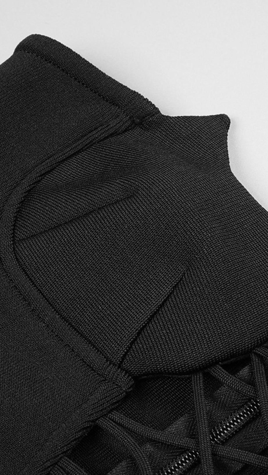 STRAPLESS CUT OUT MAXI DRESS IN BLACK