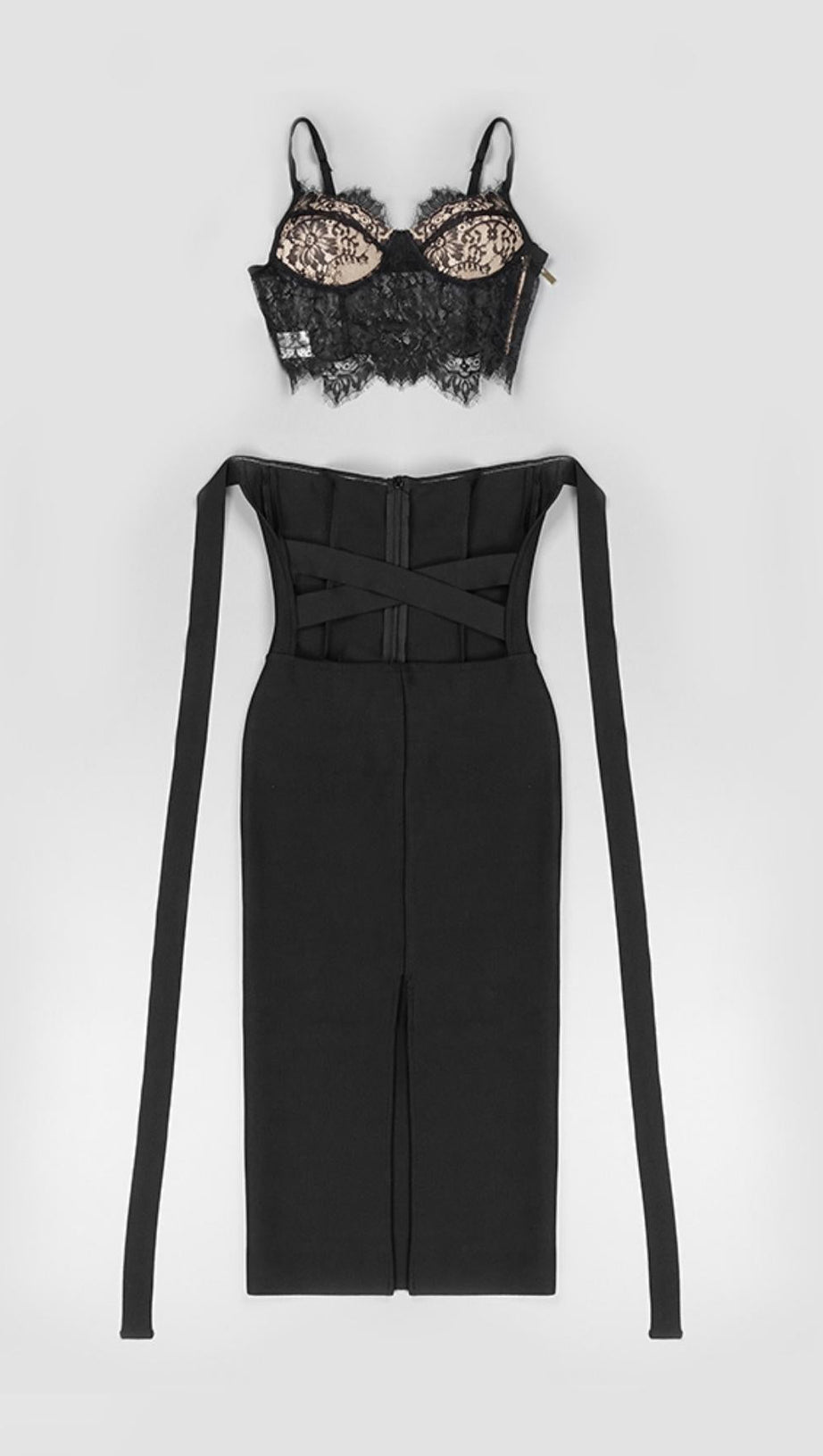 HALTER CUT OUT MIDI DRESS IN BLACK