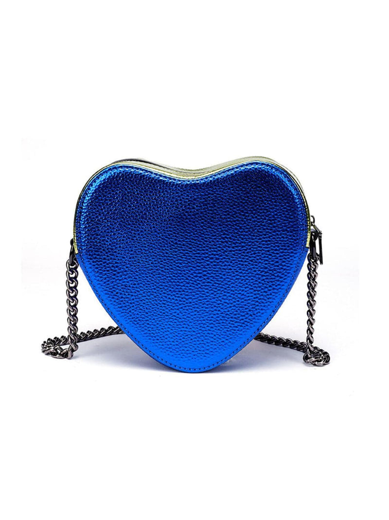 Iskra Metallic Heart Leather Clutch