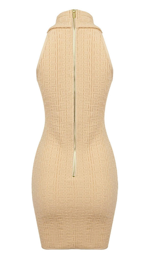 AIIZIE SLEEVELESS V NECK MINI DRESS IN APRICOT - product image