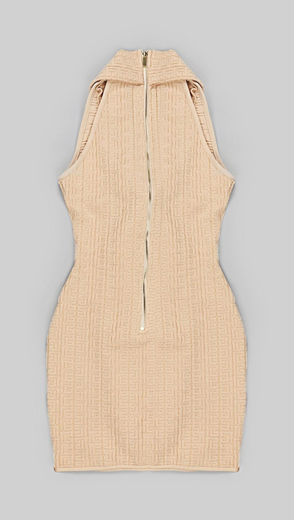 AIIZIE SLEEVELESS V NECK MINI DRESS IN APRICOT - product image