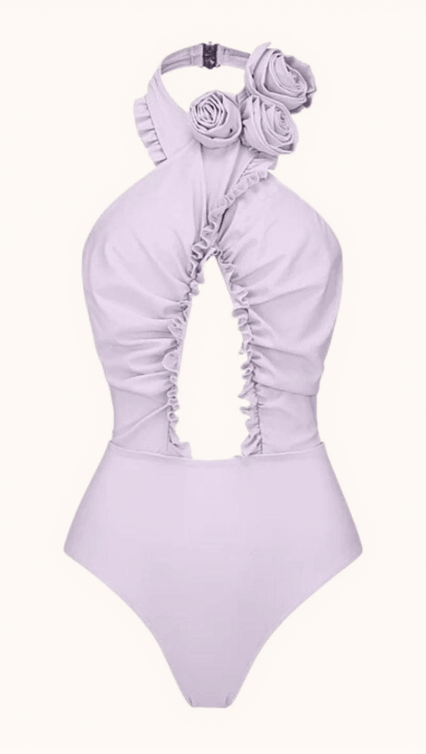 AIIZIE CALLY HALTERNECK SWIMWEAR TWO PIECE SET IN LILAC - product image