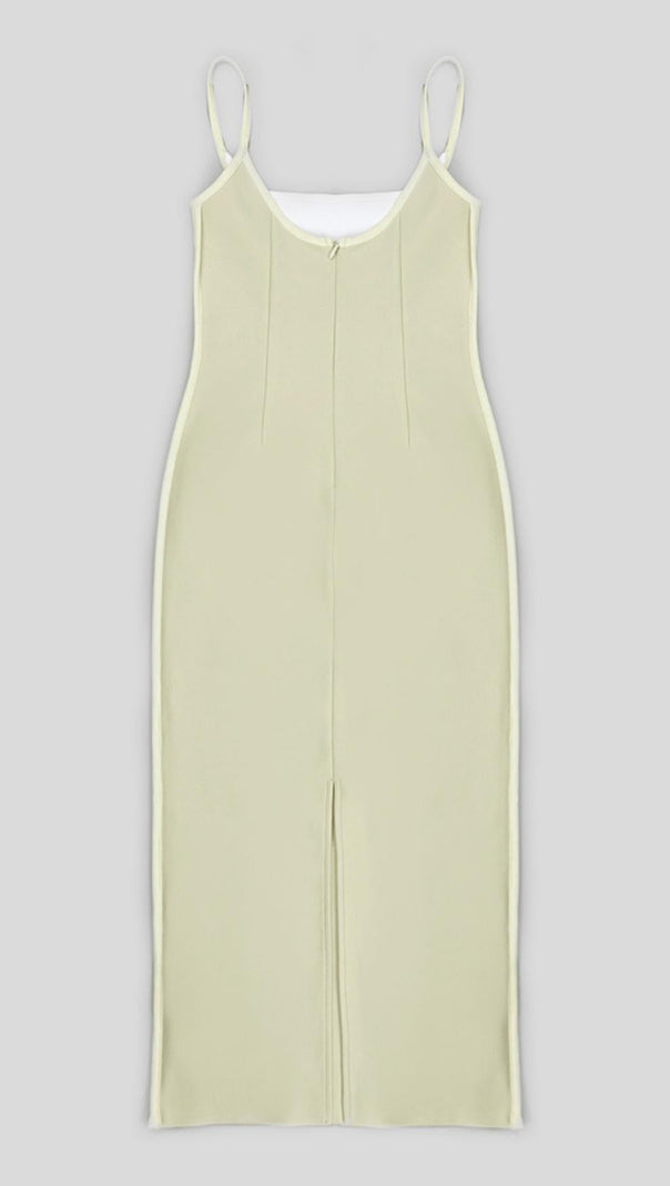 AIIZIE BANDAGE BACKLESS MIDI DRESS IN BUFF - product image