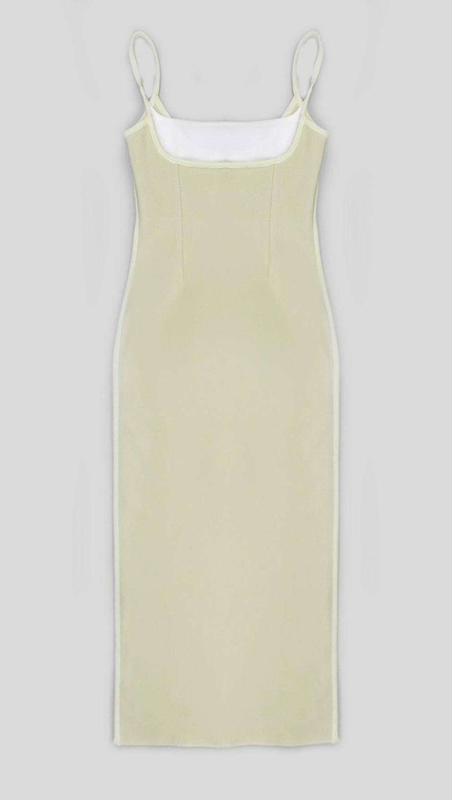 BANDAGE BACKLESS MIDI DRESS IN BUFF