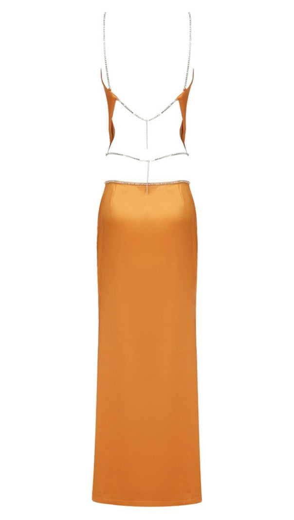 AIIZIE STRAP BACKLESS TWO PIECE SET IN ORANGE - product image