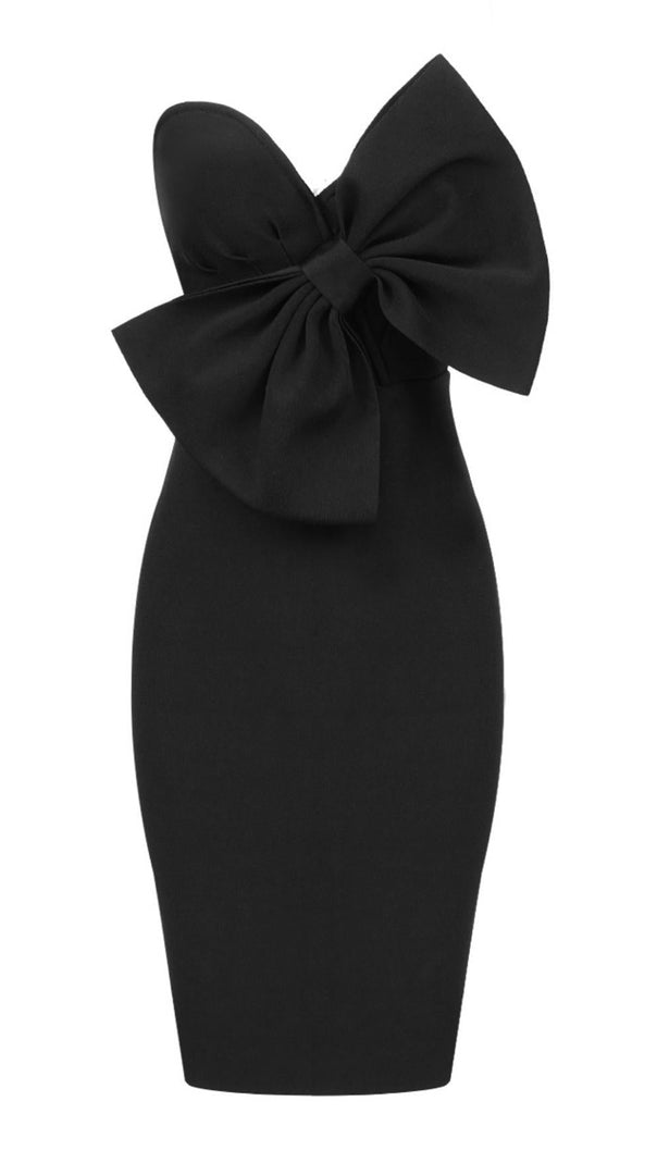 AIIZIE OFF THE SHOULDER BOWKNOT MIDI DRESS - product image