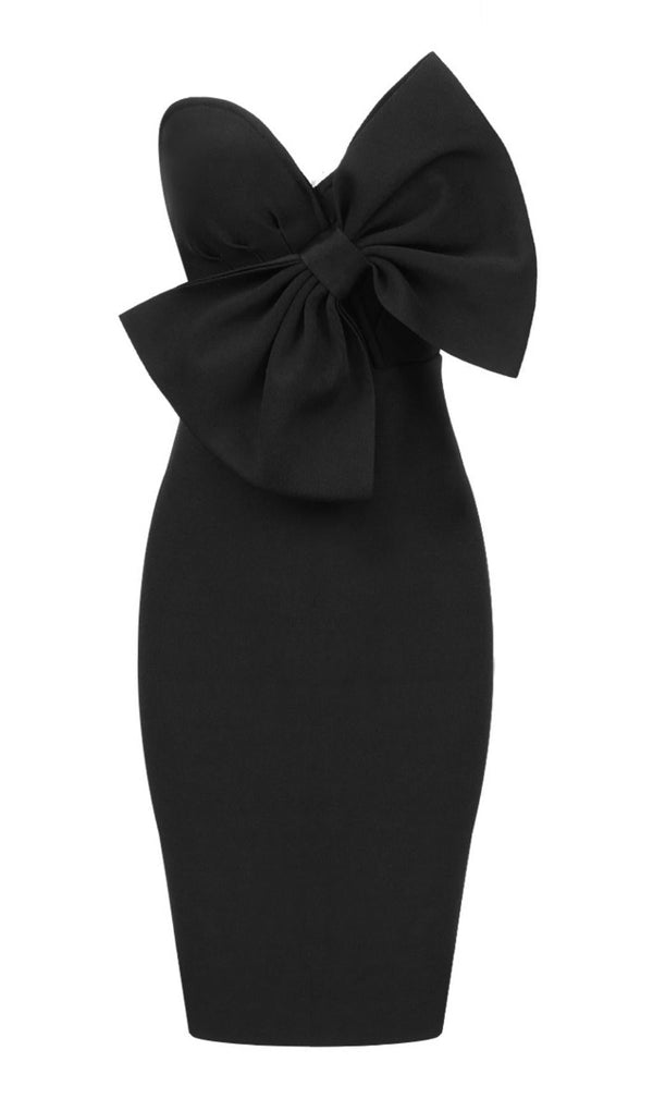 OFF THE SHOULDER BOWKNOT MIDI DRESS