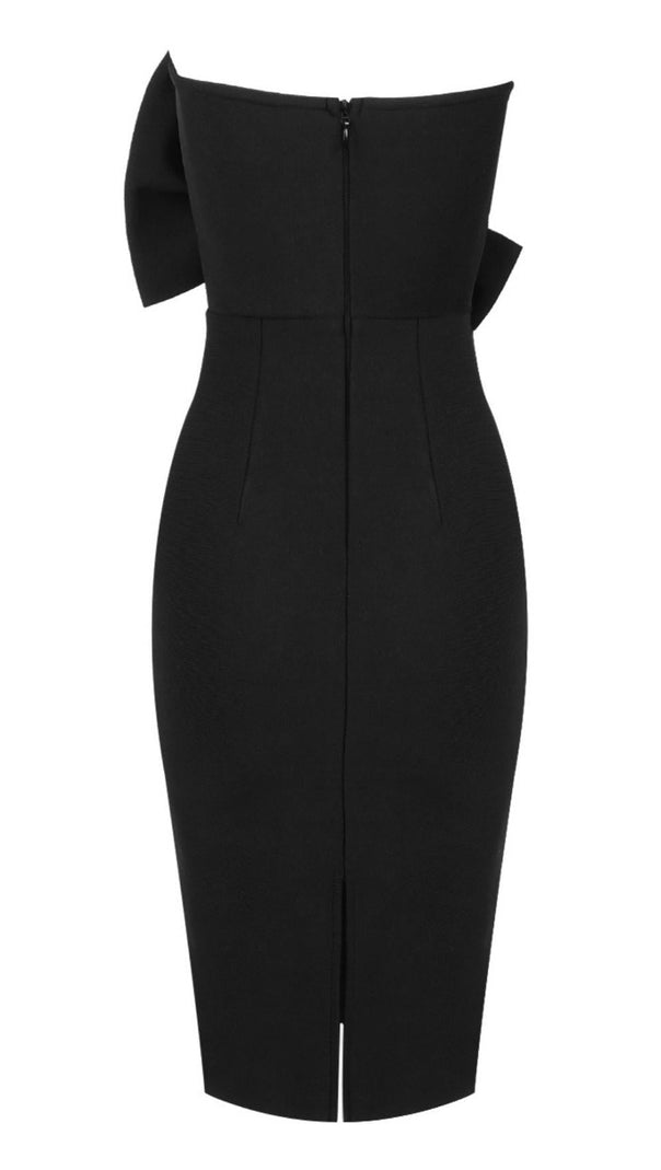 AIIZIE OFF THE SHOULDER BOWKNOT MIDI DRESS - product image