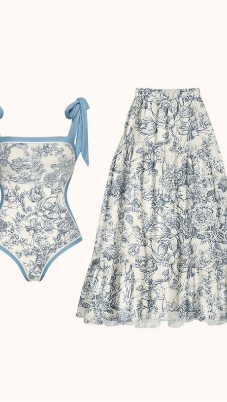 TABITHA FLORAL PRINTED SWIMWEAR TWO PIECE SET