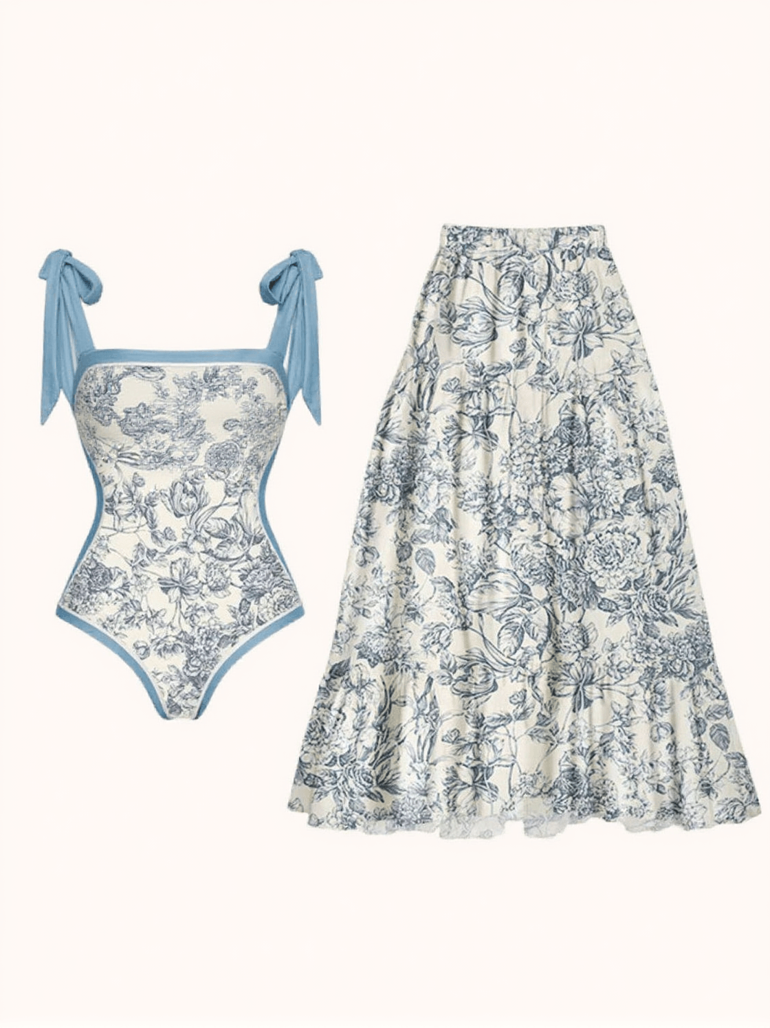 TABITHA FLORAL PRINTED SWIMWEAR TWO PIECE SET