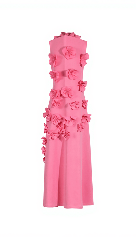 ABITO LUNGO SENZA MANICHE A FIORI LILURI