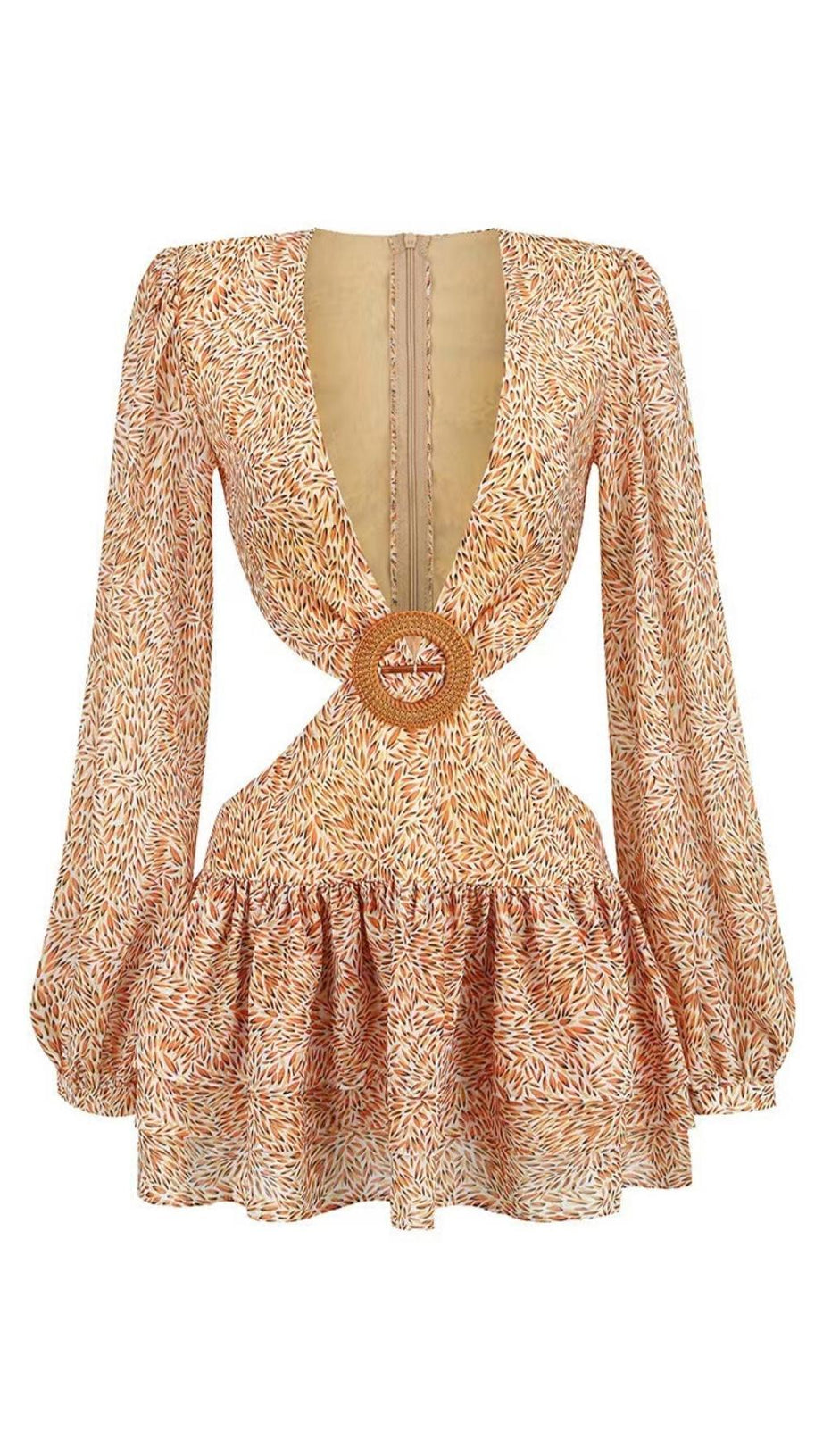 CABLE PRINTED MINI DRESS