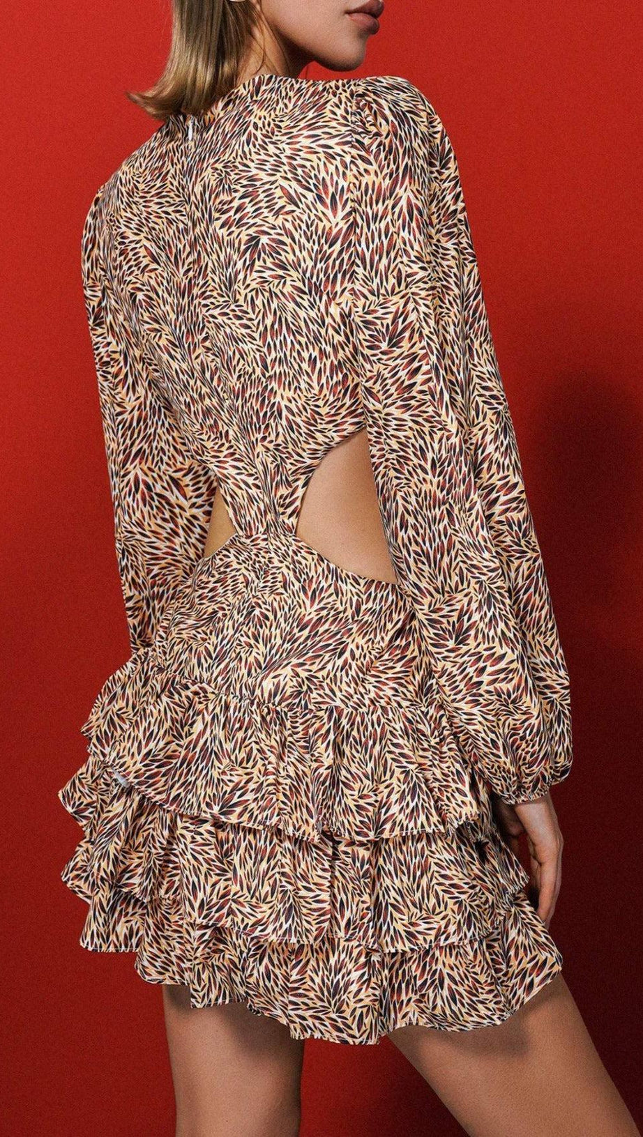 CABLE PRINTED MINI DRESS