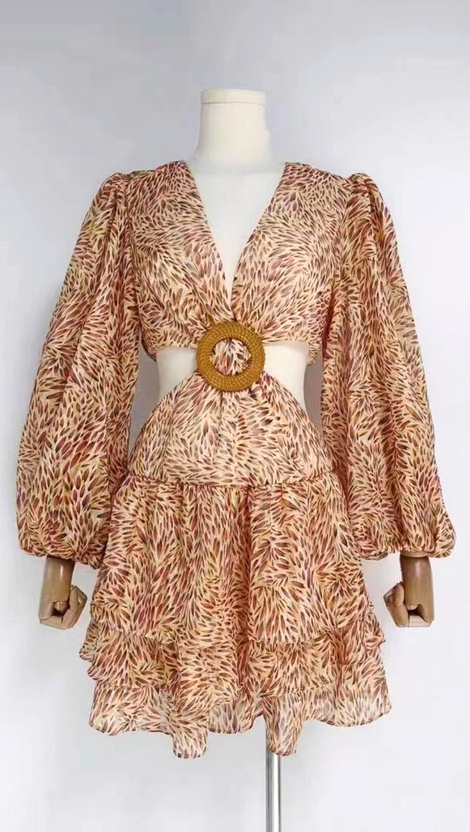 CABLE PRINTED MINI DRESS