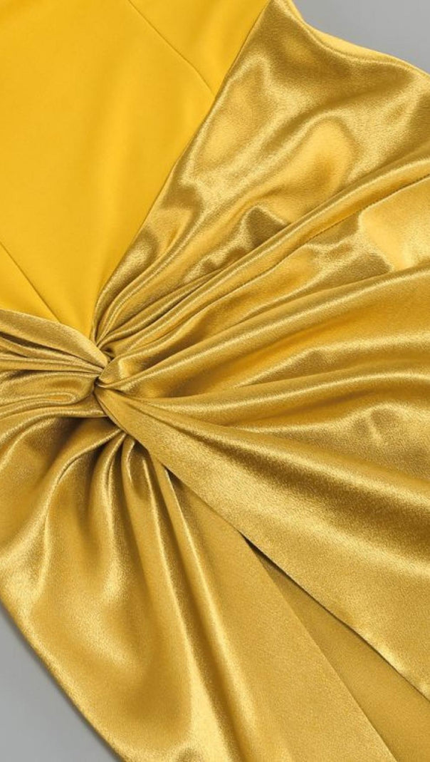 AIIZIE STRAPLESS CORSET MAXI DRESS IN YELLOW - product image