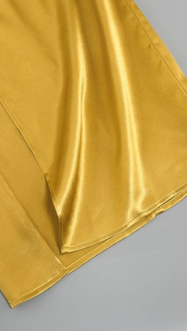 AIIZIE STRAPLESS CORSET MAXI DRESS IN YELLOW - product image