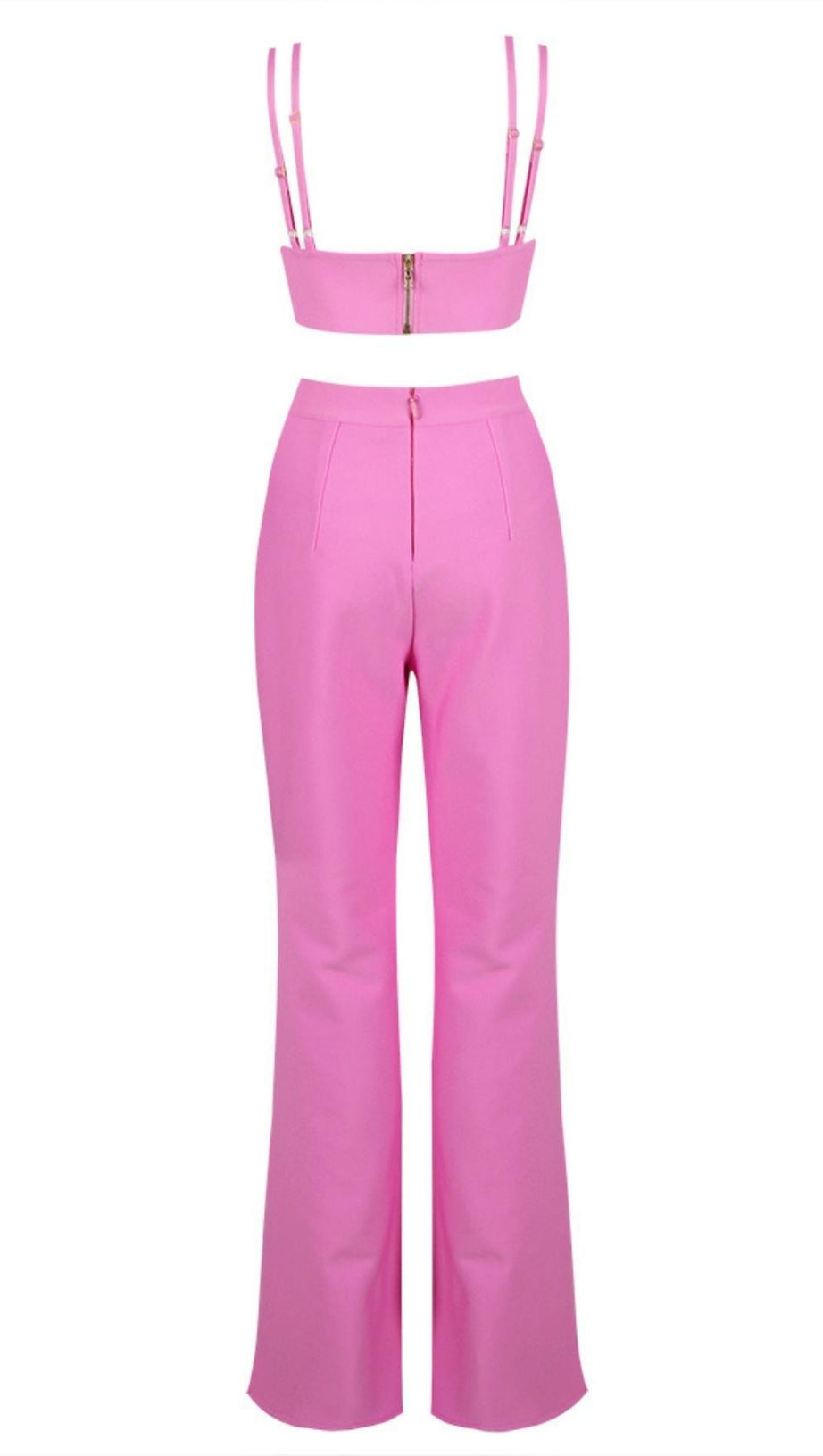 BANDAGE CUT-OUT JUMPSUIT IN ROSA